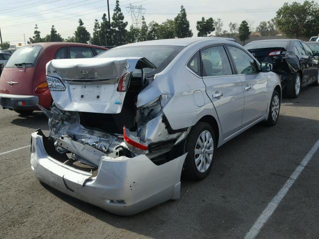 3N1AB7APXEY304150 - 2014 NISSAN SENTRA S SILVER photo 4