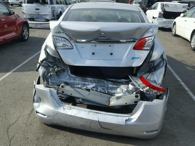 3N1AB7APXEY304150 - 2014 NISSAN SENTRA S SILVER photo 9