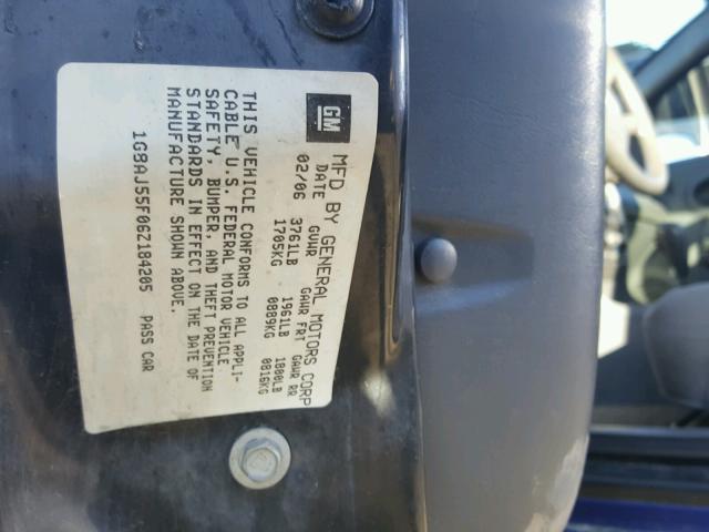 1G8AJ55F06Z184205 - 2006 SATURN ION LEVEL BLUE photo 10