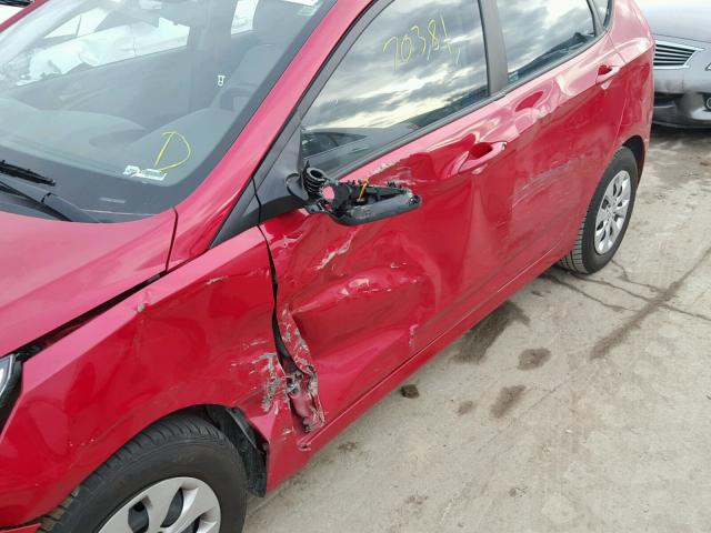 KMHCT5AE3FU225117 - 2015 HYUNDAI ACCENT GS RED photo 9