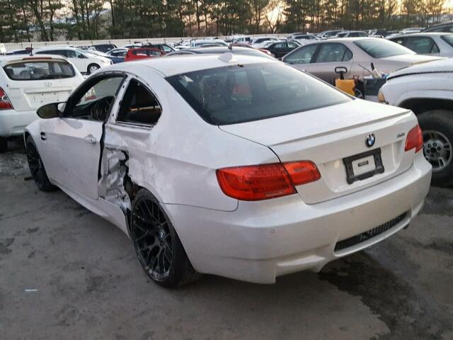 WBSKG9C53CE798901 - 2012 BMW M3 WHITE photo 3