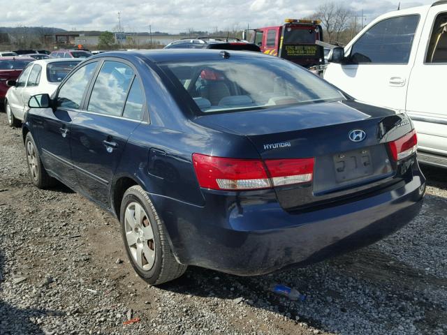 5NPET46C88H370293 - 2008 HYUNDAI SONATA GLS BLUE photo 3