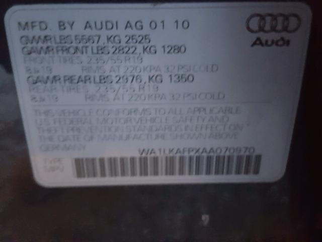 WA1LKAFPXAA070970 - 2010 AUDI Q5 PREMIUM GRAY photo 10