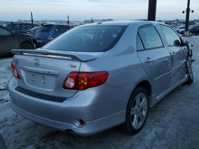 2T1BE40E79C024571 - 2009 TOYOTA COROLLA XR SILVER photo 4