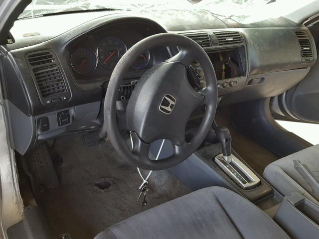 2HGES16533H620612 - 2003 HONDA CIVIC LX GRAY photo 9