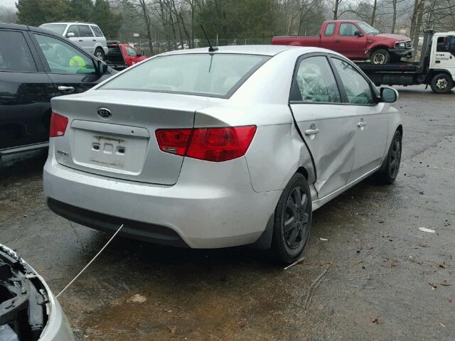 KNAFT4A27A5849374 - 2010 KIA FORTE LX SILVER photo 4