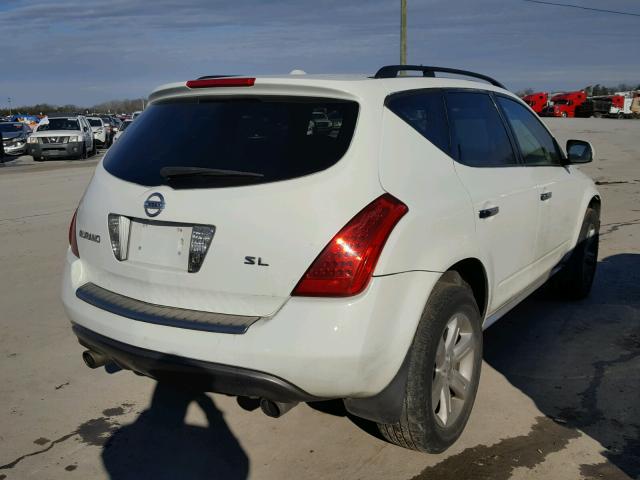 JN8AZ08T66W419893 - 2006 NISSAN MURANO SL WHITE photo 4