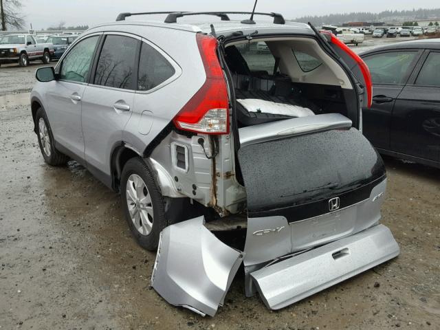 2HKRM4H78CH618596 - 2012 HONDA CR-V EXL SILVER photo 3