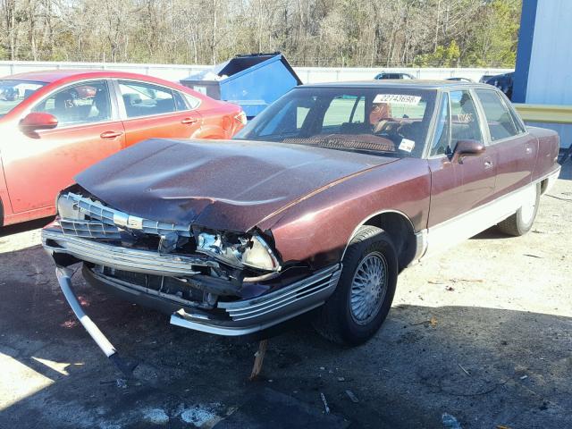 1G3CW53L5M4317396 - 1991 OLDSMOBILE 98 REGENCY BURGUNDY photo 2