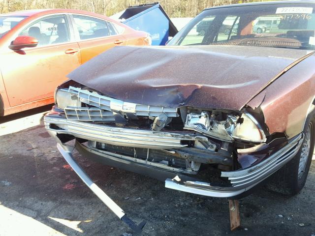 1G3CW53L5M4317396 - 1991 OLDSMOBILE 98 REGENCY BURGUNDY photo 9