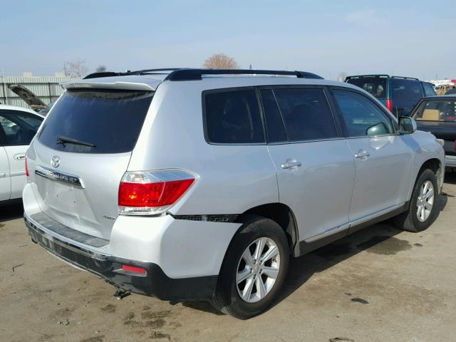 5TDBK3EH0CS131661 - 2012 TOYOTA HIGHLANDER SILVER photo 4