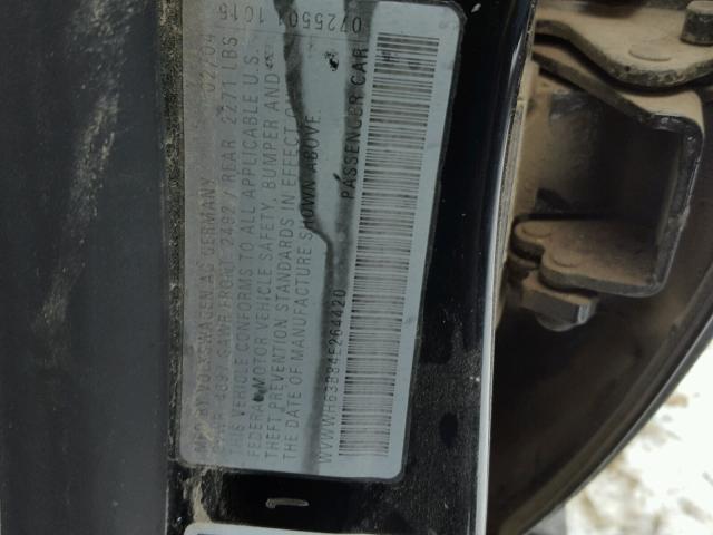 WVWWH63B84E264420 - 2004 VOLKSWAGEN PASSAT GLX 黑色 照片 10