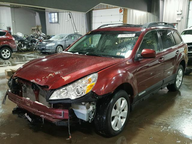 4S4BRBGC7B3376153 - 2011 SUBARU OUTBACK 2. BURGUNDY photo 2