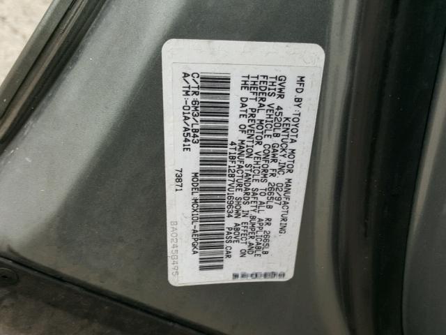 4T1BF12B7VU169634 - 1997 TOYOTA AVALON XL GRAY photo 10