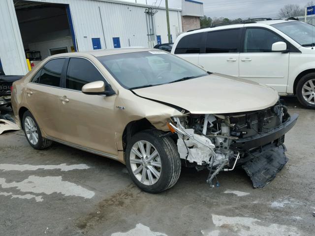 4T1BD1FK7CU001098 - 2012 TOYOTA CAMRY HYBR GOLD photo 1