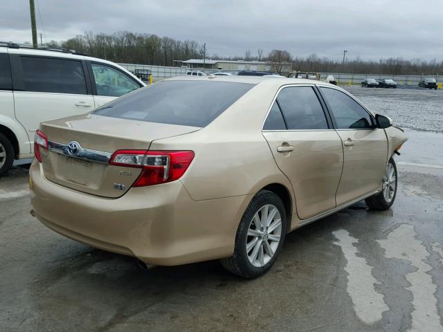 4T1BD1FK7CU001098 - 2012 TOYOTA CAMRY HYBR GOLD photo 4