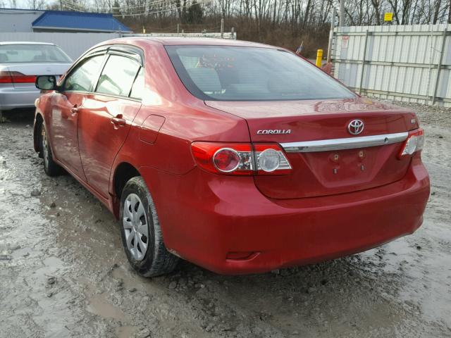 2T1BU4EE4BC613756 - 2011 TOYOTA COROLLA RED photo 3