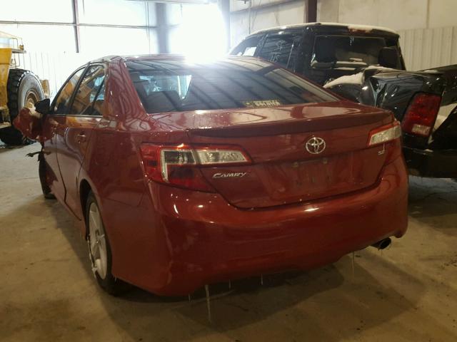 4T1BF1FK5CU542967 - 2012 TOYOTA CAMRY BASE RED photo 3