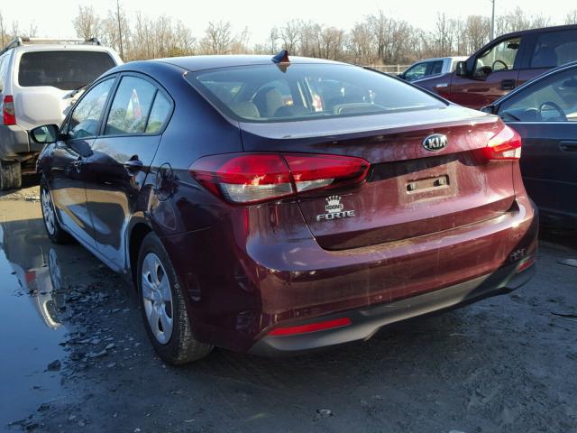 3KPFK4A77HE032082 - 2017 KIA FORTE LX RED photo 3