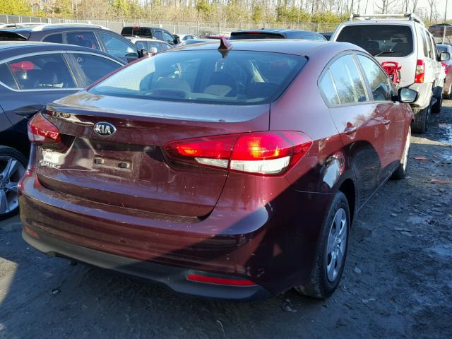 3KPFK4A77HE032082 - 2017 KIA FORTE LX RED photo 4