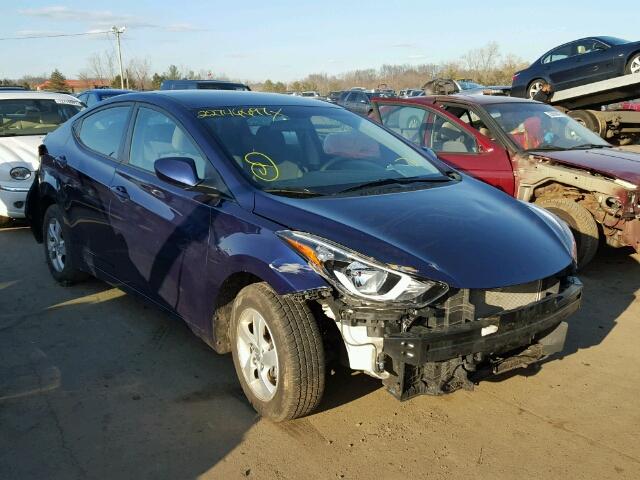 5NPDH4AE5EH487198 - 2014 HYUNDAI ELANTRA SE BLUE photo 1