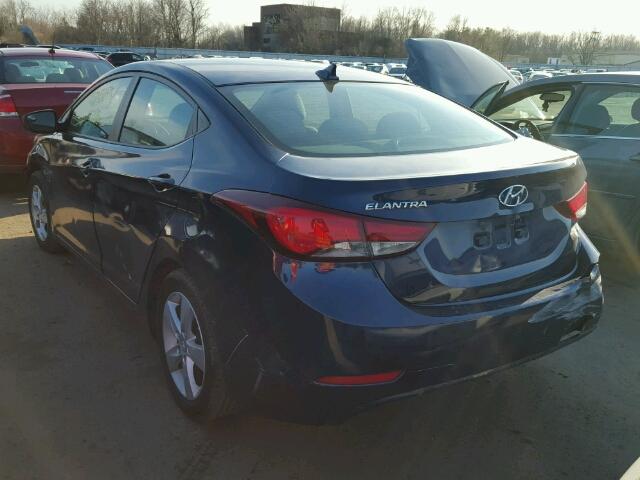 5NPDH4AE5EH487198 - 2014 HYUNDAI ELANTRA SE BLUE photo 3