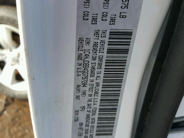 1C4NJDBB4GD797204 - 2016 JEEP COMPASS SP WHITE photo 10