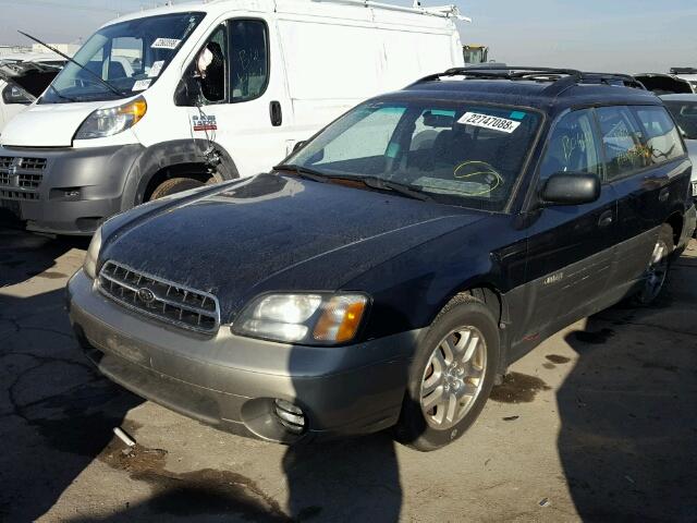 4S3BH675816611477 - 2001 SUBARU LEGACY OUT BLUE photo 2