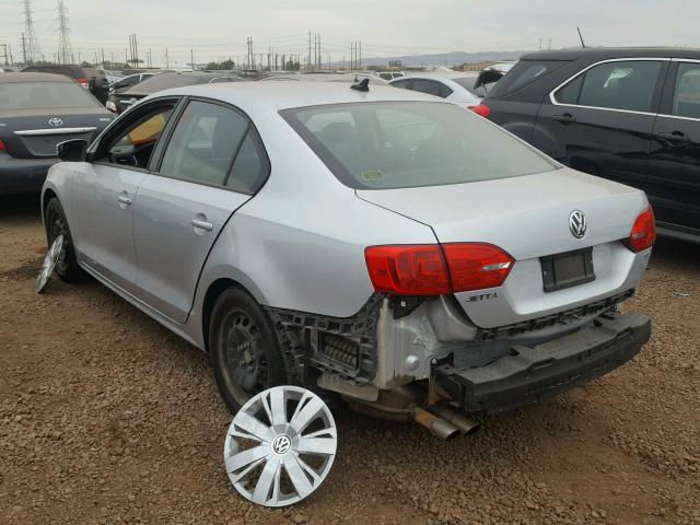 3VWD17AJ5EM244842 - 2014 VOLKSWAGEN JETTA SE SILVER photo 3