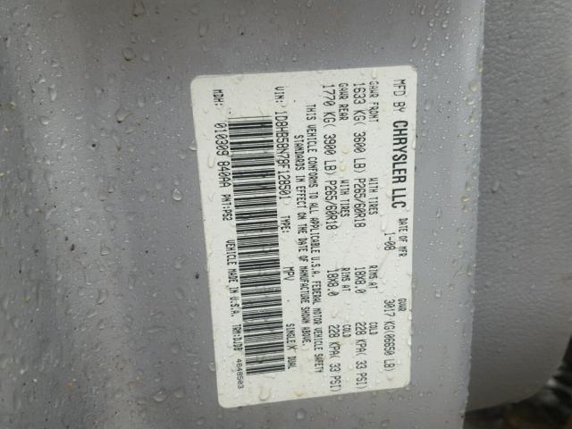 1D8HB58N78F128501 - 2008 DODGE DURANGO LI SILVER photo 10