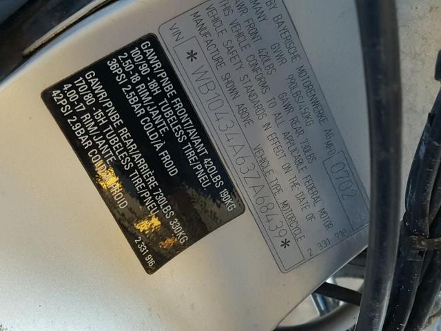 WB10434A63ZA68439 - 2003 BMW R1200 C BLACK photo 10