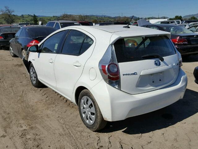 JTDKDTB38E1085824 - 2014 TOYOTA PRIUS C WHITE photo 3