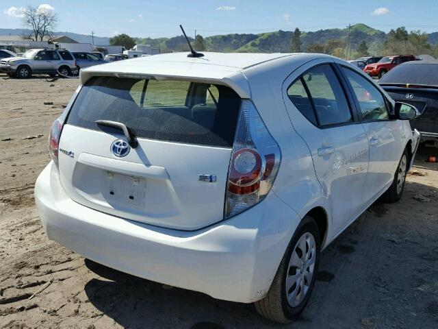 JTDKDTB38E1085824 - 2014 TOYOTA PRIUS C WHITE photo 4