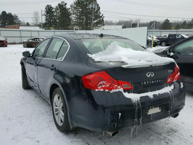 JN1CV6AR3DM764490 - 2013 INFINITI G37 BLACK photo 3