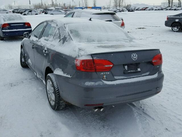 3VWLL7AJ8CM398805 - 2012 VOLKSWAGEN JETTA TDI GRAY photo 3