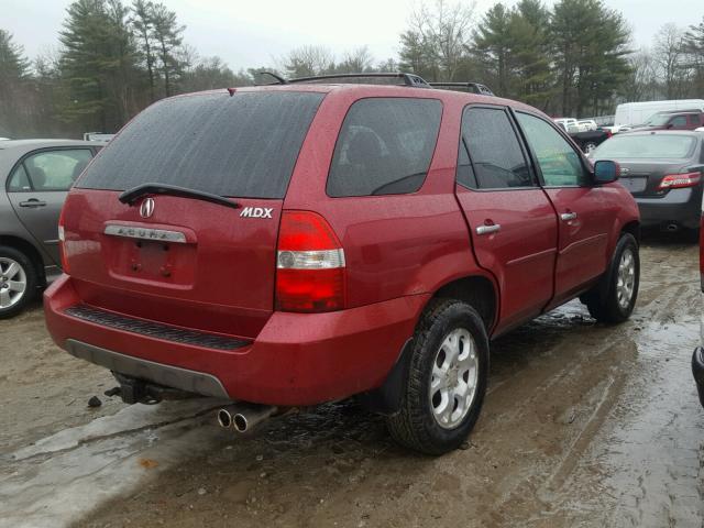 2HNYD18812H520725 - 2002 ACURA MDX TOURIN BURGUNDY photo 4