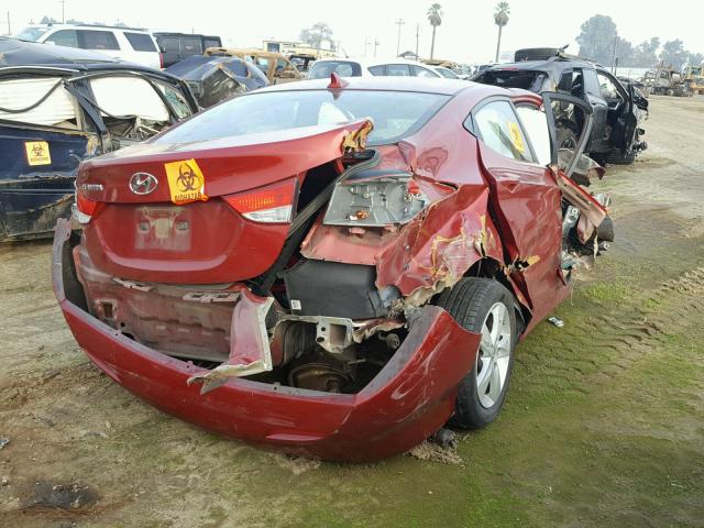 KMHDH4AE2CU281948 - 2012 HYUNDAI ELANTRA GL RED photo 4