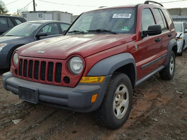 1J4GL48K87W522427 - 2007 JEEP LIBERTY SP RED photo 2