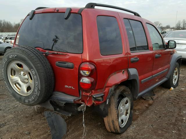 1J4GL48K87W522427 - 2007 JEEP LIBERTY SP RED photo 4