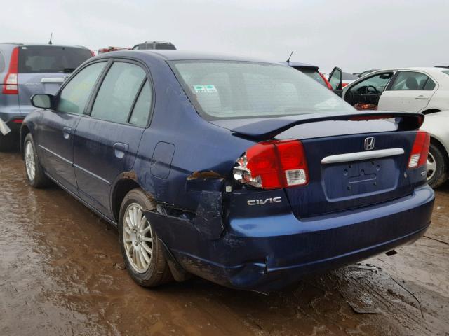 2HGES26713H524422 - 2003 HONDA CIVIC EX ლურჯი ფოტო 3