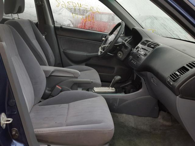 2HGES26713H524422 - 2003 HONDA CIVIC EX ლურჯი ფოტო 5