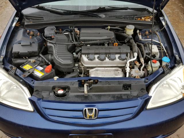 2HGES26713H524422 - 2003 HONDA CIVIC EX BLUE photo 7