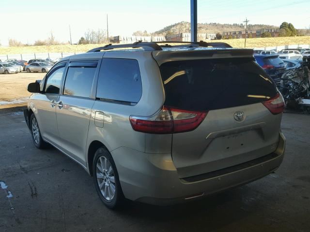 5TDDK3DCXFS110352 - 2015 TOYOTA SIENNA XLE BEIGE photo 3