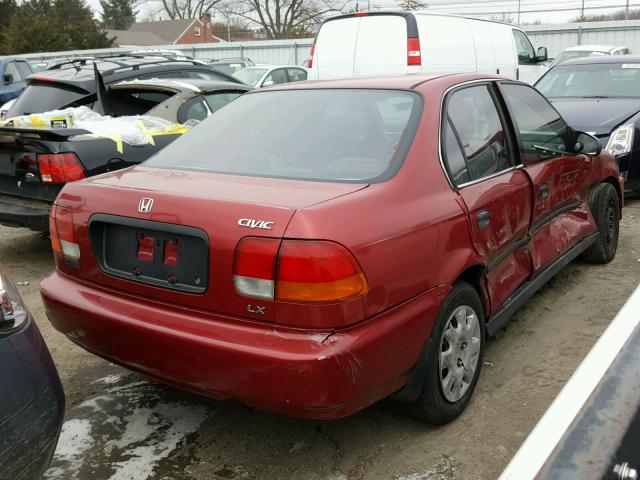 1HGEJ6673WL005891 - 1998 HONDA CIVIC LX BURGUNDY photo 4