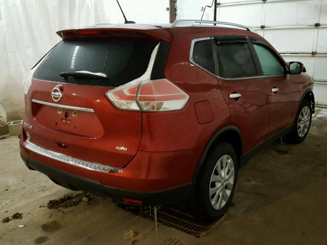 KNMAT2MV1GP594788 - 2016 NISSAN ROGUE S RED photo 4