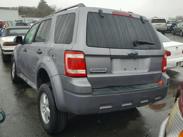 1FMCU03Z88KA09584 - 2008 FORD ESCAPE XLT GRAY photo 3