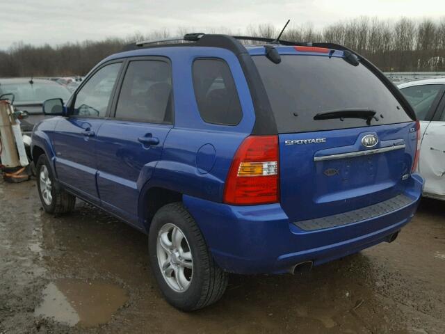 KNDJE723677353480 - 2007 KIA SPORTAGE E BLUE photo 3