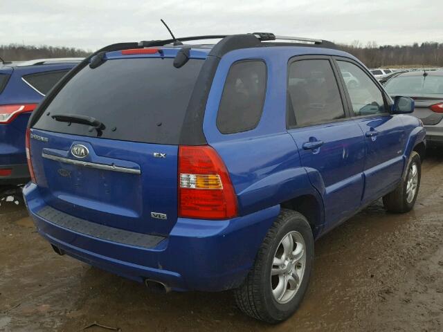 KNDJE723677353480 - 2007 KIA SPORTAGE E BLUE photo 4