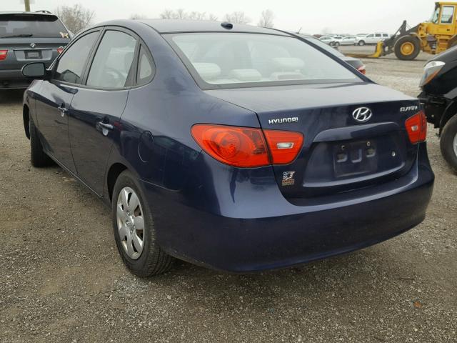 KMHDU46D48U281386 - 2008 HYUNDAI ELANTRA GL BLUE photo 3