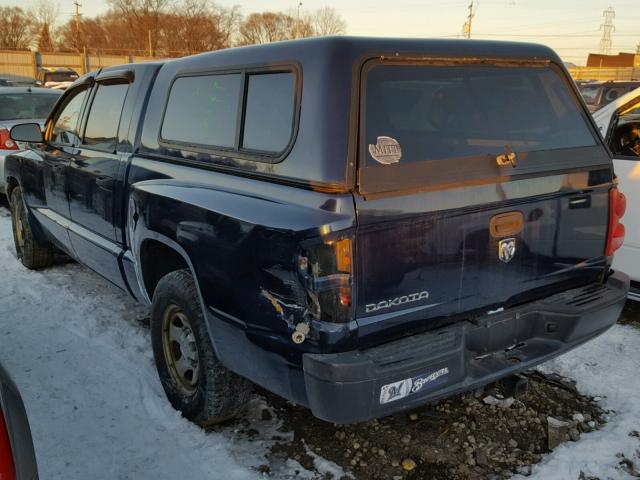 1D7HE28K35S326267 - 2005 DODGE DAKOTA QUA BLUE photo 3